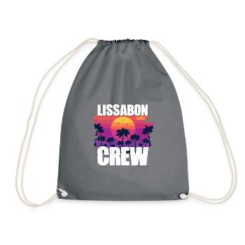 Lissabon Urlaub - Turnbeutel - Grau - Vorne