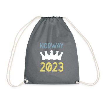 Norway 2023 Krone - Drawstring Bag - grey - Front