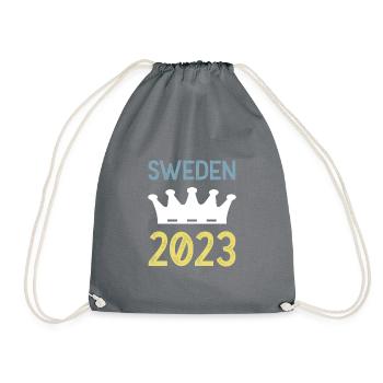 Sweden 2023 Krona - Drawstring Bag - grey - Front