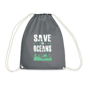 save the ocean - Turnbeutel - Grau - Vorne