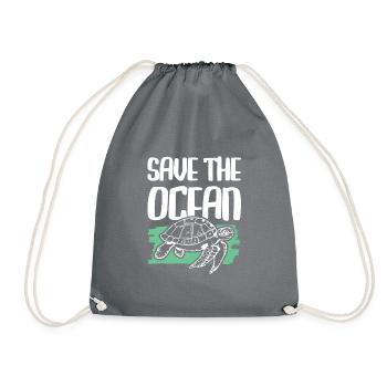 Sauvons la tortue de l’océan - Sac de sport léger - gris - Devant