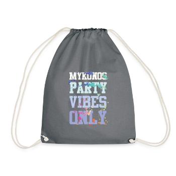 Mykonos Party Vibes - Turnbeutel - Grau - Vorne