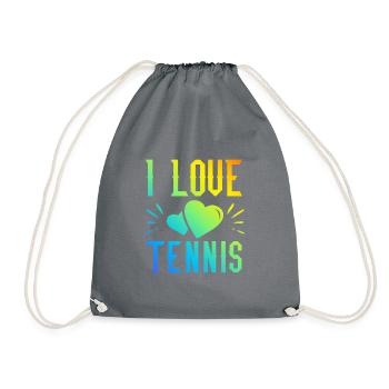 I love tennis - Drawstring Bag - grey - Front