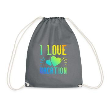 I love holidays - Drawstring Bag - grey - Front