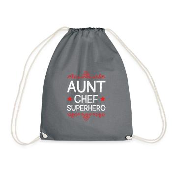 Aunt Superhero - Drawstring Bag - grey - Front