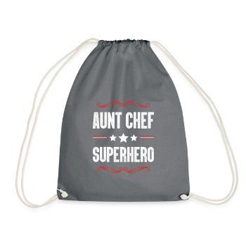 Aunt Superhero - Drawstring Bag - grey - Front