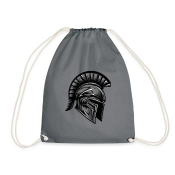Spartaner Helm Krieger Sparta - Turnbeutel - Grau - Vorne