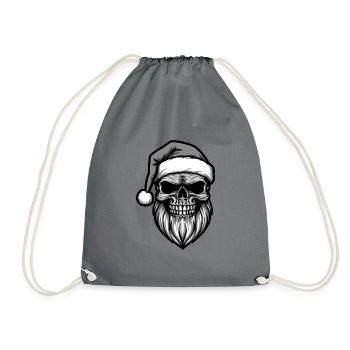 Santa Claus Skull - Drawstring Bag - grey - Front