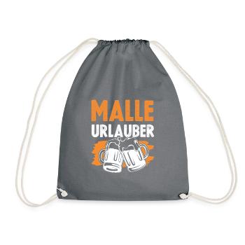 bier malle urlaub - Turnbeutel - Grau - Vorne
