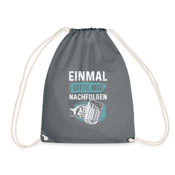 bier alkohol - Turnbeutel - Grau - Vorne