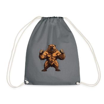 Ours Grizzly Musculation Muscles - Sac de sport léger - gris - Devant