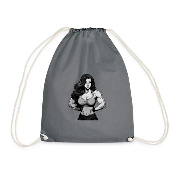 Femme Muscles Musculation - Sac de sport léger - gris - Devant