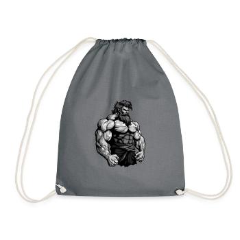 Bodybuilder Muscles Workout Gym - Drawstring Bag - grey - Front
