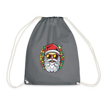 Santa Claus Colorful Santa Christmas - Drawstring Bag - grey - Front