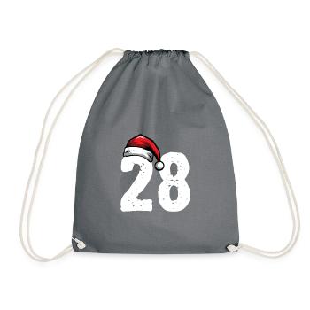 28 Zahl Weihnachten - Turnbeutel - Grau - Vorne