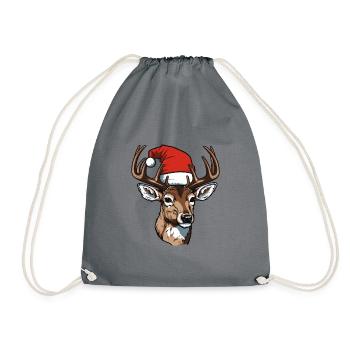 Tête de cerf Noël Noël - Sac de sport léger - gris - Devant