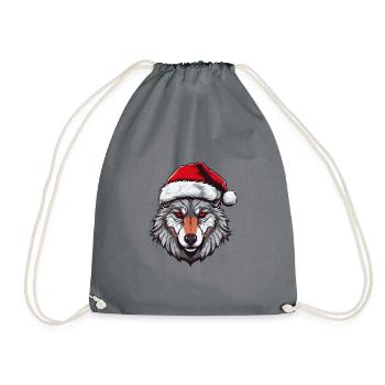 Tête de loup Noël Noël - Sac de sport léger - gris - Devant