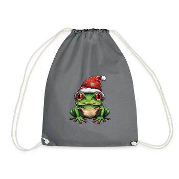 Tête de grenouille Noël Noël - Sac de sport léger - gris - Devant