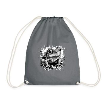 Frosch Tier Amphibie Kröte - Turnbeutel - Grau - Vorne