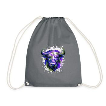Tête de taureau Portrait Animal Taureau Coloré - Sac de sport léger - gris - Devant