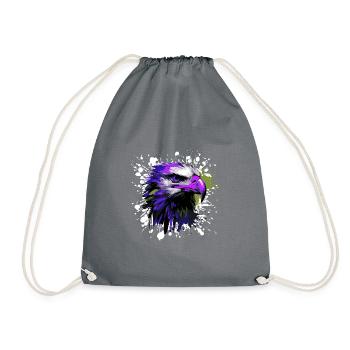 Eagle Head Portrait Colorful - Drawstring Bag - grey - Front