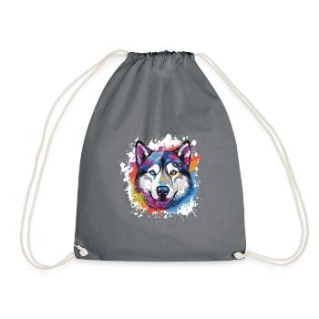 Tête de chien Husky Pop Art - Sac de sport léger - gris - Devant