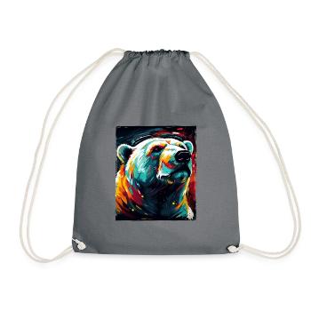 Polar Bear Portrait Polar Bear - Drawstring Bag - grey - Front
