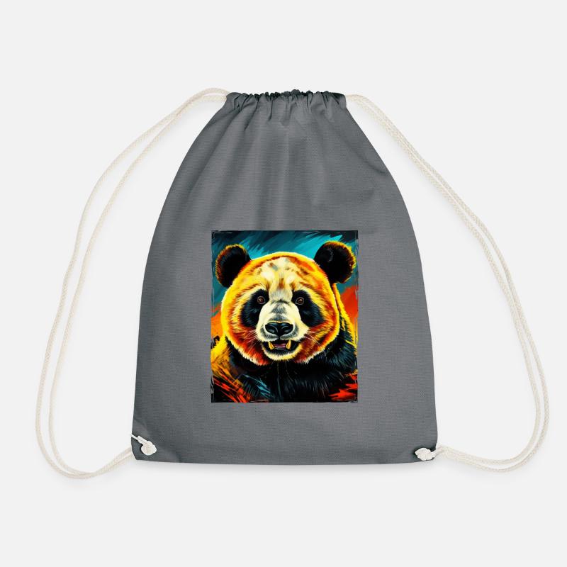 Panda Portrait - Turnbeutel - Grau