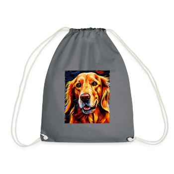 Portrait de chien Golden Retriever - Sac de sport léger - gris - Devant