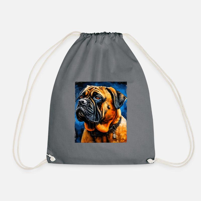 Mastiff Hund Portrait - Turnbeutel - Grau