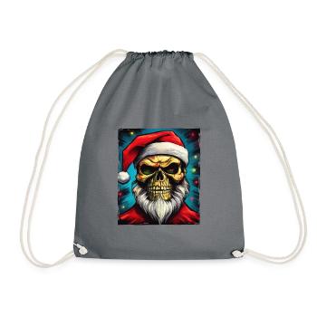 Santa Claus Skull - Drawstring Bag - grey - Front