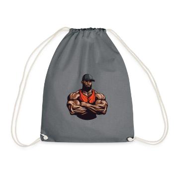 Workout Bodybuilder Muscles - Drawstring Bag - grey - Front