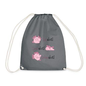 Axolotl doux : Eatalotl, Sleepalotl, Relaxalotl - Sac de sport léger - gris - Devant