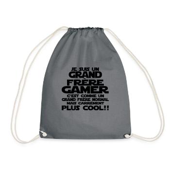 je suis un grand frère gaMER - Sac de sport léger - gris - Devant