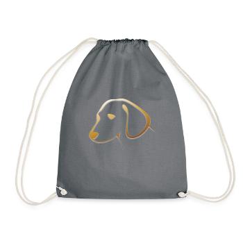 Dog gold - Drawstring Bag - grey - Front