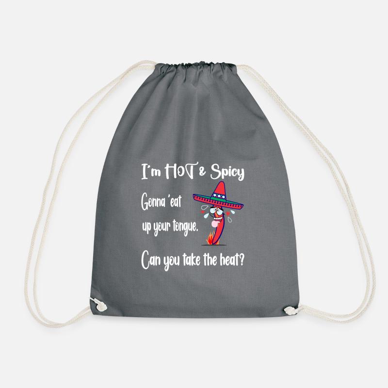 Mexican Chilli "I'm Hot & Spicy" (B1) - Drawstring Bag - grey