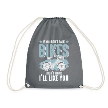 Bicycle cycling bike - Drawstring Bag - grey - Front