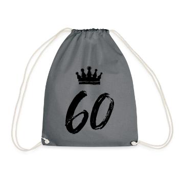 60 Number crown - Drawstring Bag - grey - Front