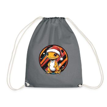 Lizard Christmas X-Mas - Drawstring Bag - grey - Front