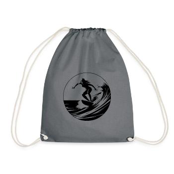 Surfer Sport Surfing - Drawstring Bag - grey - Front