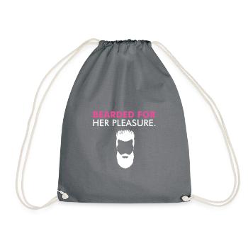 Bearded For Her Pleasure - Drawstring Bag - grey - Front