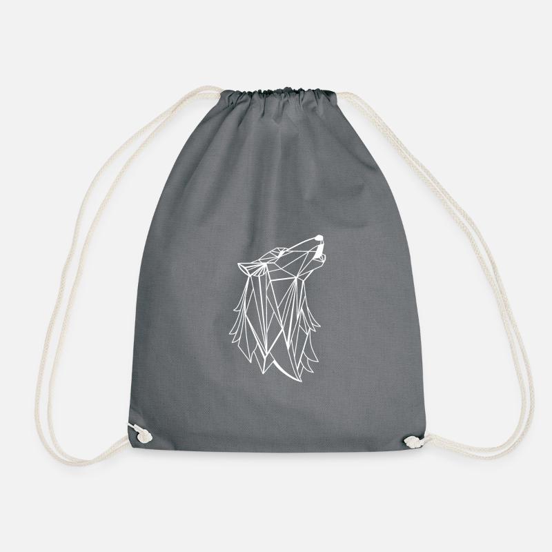 Geometric Wolf - Turnbeutel - Grau