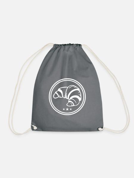 croissant icon essen symbol - Turnbeutel - Grau