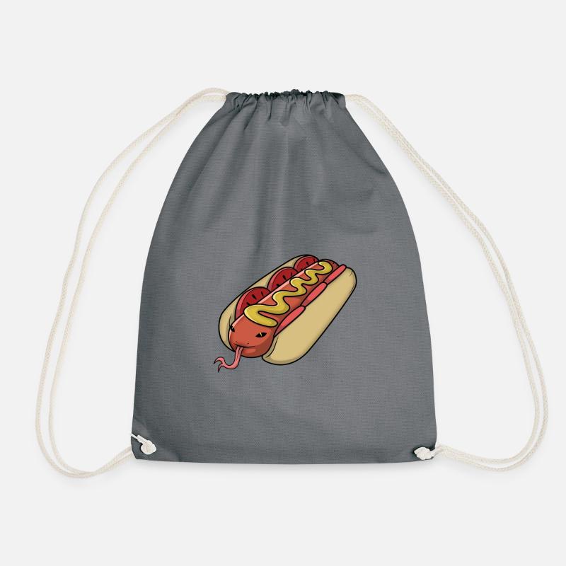 Hot Dog mit Schlangen Wurst - Turnbeutel - Grau