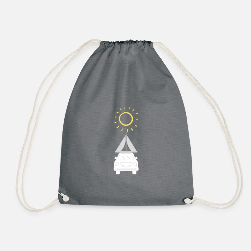Roof tent camping, sun - Drawstring Bag - grey