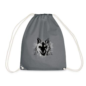 loup - Sac de sport léger - gris - Devant