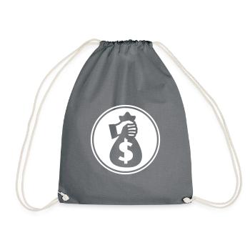 Geld Money silhouette - Turnbeutel - Grau - Vorne