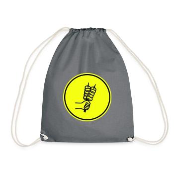 Spieß grill Icon - Turnbeutel - Grau - Vorne
