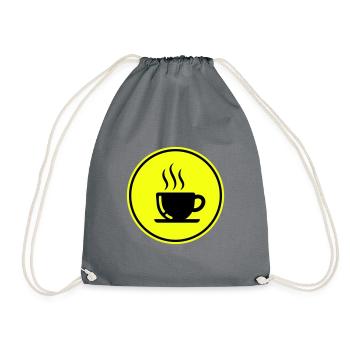 Coffee cup - Drawstring Bag - grey - Front