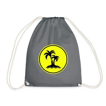 palm island symbol - Drawstring Bag - grey - Front